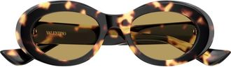 Valentino Ovale Zonnebril - Dames - Accessoires - Bruin - Maat: 50 MM