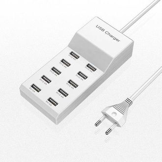 No Brand Cargador Usb - Estaci&oacute;n De Carga R&aacute;pida De 10 V&iacute;as - Compacto Y Eficiente - M&uacute;ltiples Puertos Usb - Carga Segura - Adecuado Para El Hogar Y La Oficina