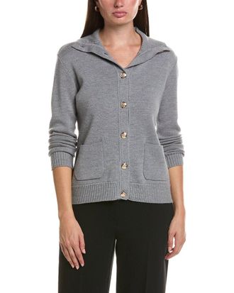 Bruno Magli Merino Wool Epaulet Sweater Jacket
