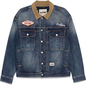 Evisu embroidered denim jacket - Blue