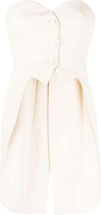 Moschino asymmetric virgin-wool top - women - Virgin Wool/Cupro/Polyamide/Acetate - 46 - Neutrals
