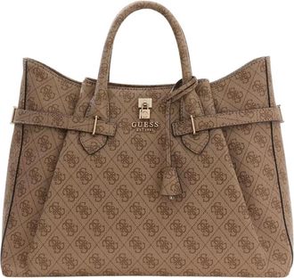 Guess Latte Logo Handtas - Dames - Handtassen - Bruin - ONE Size - Tassen