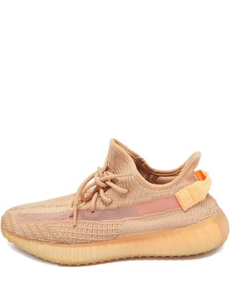 Yeezy by Kanye West Boost 350 V2 knitted lace-up sneakers - men - Fabric/Fabric/Rubber - 42.5 - Orange