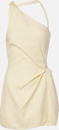 Sir. Gathered halterneck linen minidress