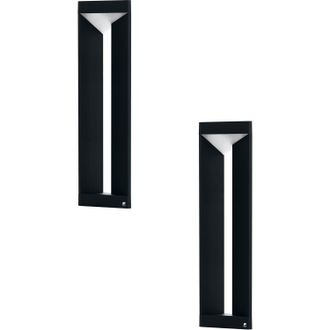 Loops 2 PACK IP54 Outdoor Bollard Light Modern Black Aluminium 10W LED Lamp Post