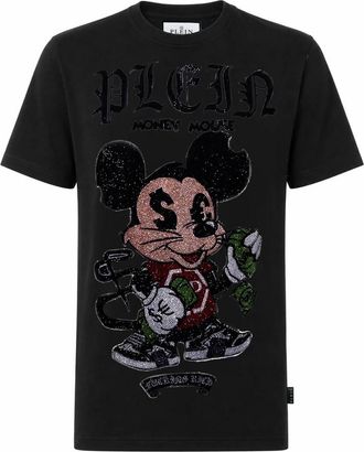 Philipp Plein T-shirt Ronde Hals SS Money - Heren - T-shirts - Zwart - L - Katoen - Tops