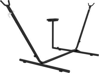 OUTSUNNY Hammock Stand with Side Tray, Steel Frame Hammock Stand, Black