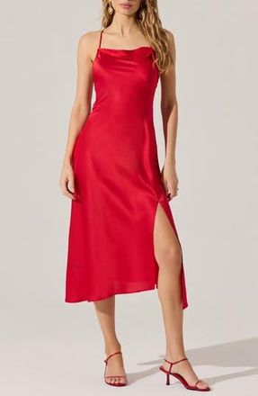 ASTR the Label Cowl Neck Slipdress in Red at Nordstrom Rack, Size X-Small