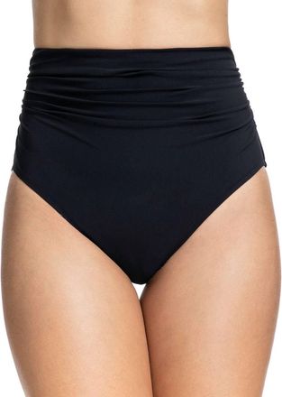 Gottex Womens Tutti Frutti Ruched High Waist Swim Bottom In Black