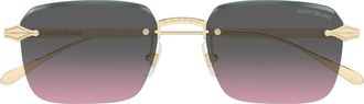 Montblanc Rimless Square Sunglasses With Gold-Toned Detailing