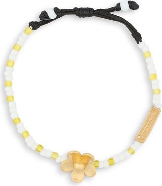Marc Jacobs Daisy Beaded Slider Bracelet in Gold/yellow at Nordstrom, Size X-Small
