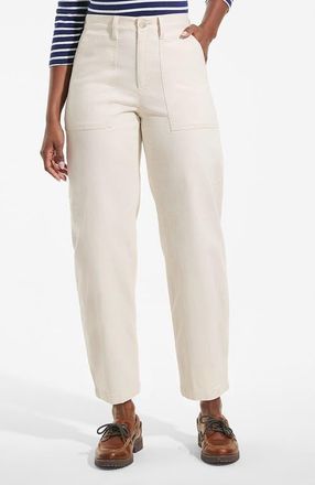 Lands End High Rise Barrel Leg Chino Pants in Ivory Latte at Nordstrom, Size 18Short