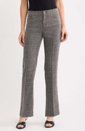 Anne Klein Mid Rise Bootcut Tweed Pants in Anne Black/white Dove at Nordstrom, Size 10