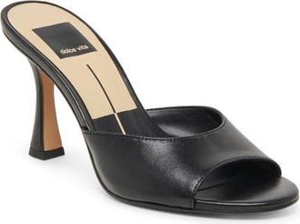 Dolce Vita Rosha Slide Sandal in Black Leather at Nordstrom, Size 6.5
