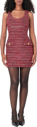 endless rose Sleeveless Tweed Minidress in Cranberry at Nordstrom, Size X-Small