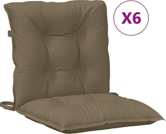 vidaXL Cojines Silla Respaldo Bajo 6 Ud Tela Taupe Melange 100x50x7 Cm Vidaxl