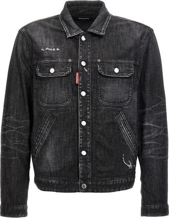 Dsquared2 Heren, Jassen, Zwart, Maat: 2XL Denim