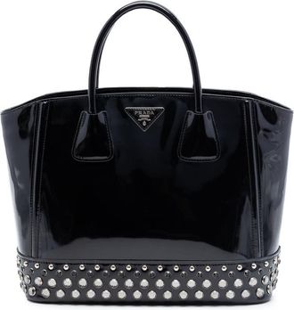 Prada Pre-owned Prada Spazzolato Studded Crystal Tote Ladies 78W4Y411MDH3P2LK