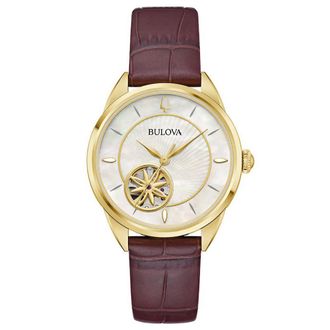 Bulova Sutton Dames Bruine Horloge 97L179