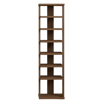 Dmora Zapatero Soddi, Mueble Para 8 Pares, 8 Estantes, 7 Compartimentos, 30x30x110h Cm Nogal Marr&oacute;n