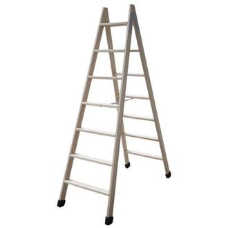 cofan Escalera Madera Doble 7 Pelda&ntilde;os 1,75 M, Escaleras Dobles De Madera Con Una Estructura Robusta, Disponibles En Diferentes Tama&ntilde;os (3+3, 4+4, 5+5, 6+6,