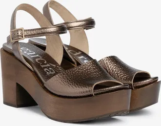 Pedro Garcia Dark brown metallic leather wedge| Danila | Fall winter 25 | PEDRO GARCIA