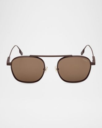 Ermenegildo Zegna 53mm Metal Navigator Sunglasses