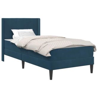 vidaXL Estructura De Cama Con Colch&oacute;n Azul 100 X 200 Cm Terciopelo Vidaxl