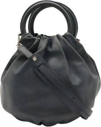 Loewe Pre-owned Anagram Leder 2way Handtas - Dames - Vintage Tas - Blauw - ONE Size - Leer - Vintage