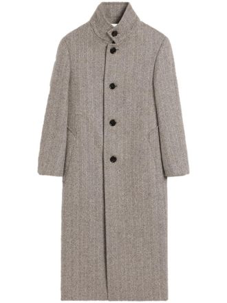 Ami high-neck wool coat - women - Virgin Wool - 34 - Brown