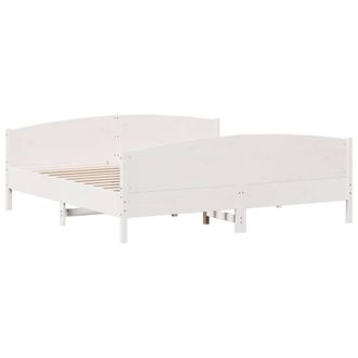 Berkfield Home Beautiful Bed Frame without Mattress White 200x200 cm Solid Wood Pine