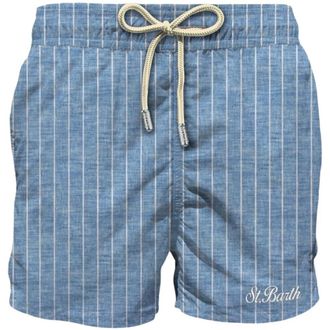 MC2 Saint Barth Syr 0001-00489L.00489L Zwembroek - Heren - Strandmode - Blauw - L - Linnen - Badmode