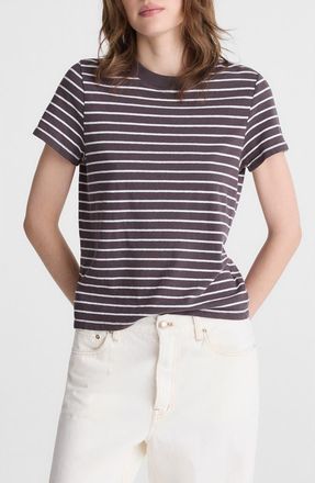 Madewell Stripe Relaxed Cotton Jersey T-Shirt in Chocolate Plum at Nordstrom, Size Xx-Small