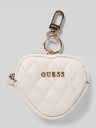 Guess Schl&uuml;sselanh&auml;nger in Herzform mit Karabiner in Offwhite, Gr&ouml;&szlig;e 1