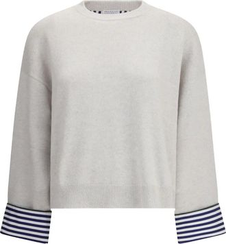 Brunello Cucinelli Top con polsini a righe - Toni neutri