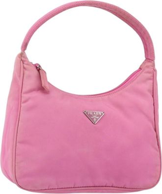 Prada Hobo Tessuto Pink Nylon Handbag (Pre-Owned)