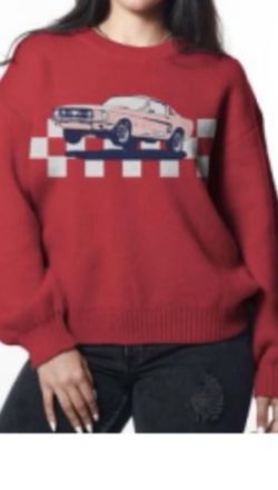 Girl Dangerous Muscle Car Sweater In Red