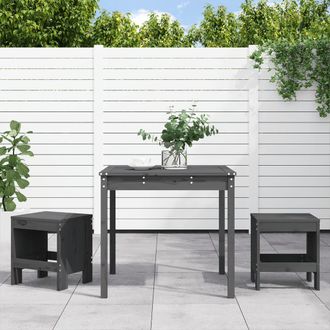 vidaXL Vidaxl - Mesa Y Sillas De Jard&iacute;n 3 Piezas Madera Maciza De Pino Gris