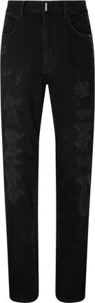 Givenchy Zwarte Katoenen Jeans met Scheuren - Heren - Slim Fit Jeans - Zwart - W31 - Katoen - Jeans