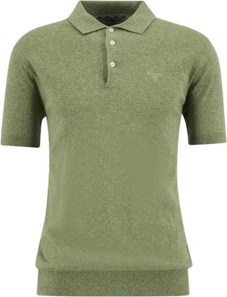 Barbour Muston Linnenmix Gebreide Poloshirt - Heren - Polos - Groen - M - Linnen - Tops