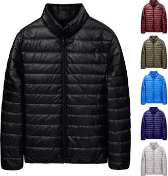 Generic Winter Jackets for Women UK Lightweight Collar Neck Long-Sleeved Packable Puffer Jacket Autumn Winter Outdoors Walking Hiking Recreation Hot Coat for 