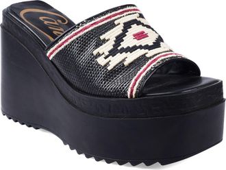 Candie's Berina Platform Wedge Sandal in Black at Nordstrom, Size 10