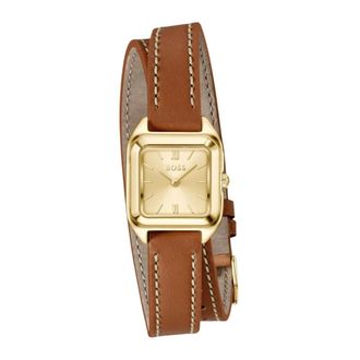 HUGO BOSS Mae Petite Horloge - unisex - Accessoires - Bruin - Maat: ONE Size Leer