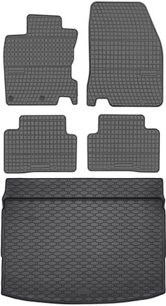 OEM Juego De Alfombrillas De Goma Para Coche Y Alfombrilla Para Maletero Para Nissan Qashqai Ii Crossover (2014-2021)