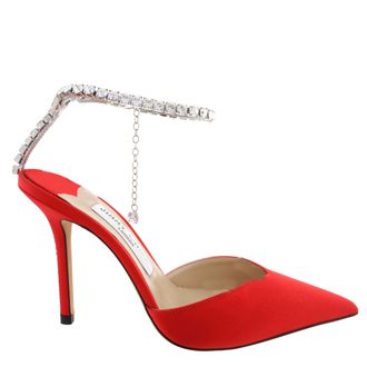 Jimmy Choo London Saeda 100 Satin Pointed-Toe Pumps, Brand Size 34.5 ( US Size 4.5 )