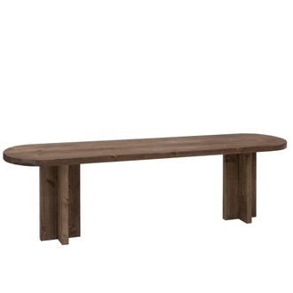 Deco Wood Banco de madera maciza en tono nogal de 160x45cm