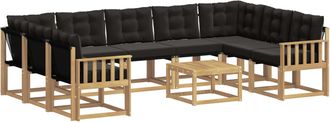 vidaXL Conjunto De Sof&aacute;s De Exterior 10 Uds. Blanco Y Negro Vidaxl