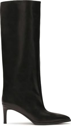 Kazar Slip-on laarzen met lage hak - Dames - Laarzen met Hak - Zwart - 37 EU - Leer - Schoenen