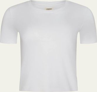 L'agence Stormy Short-Sleeve Crop Tee