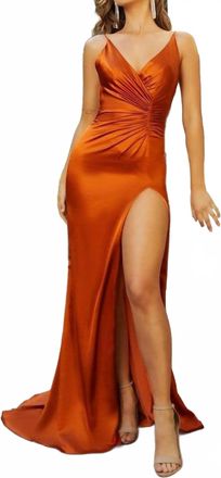 Portia & Scarlett Hugo Gown In Burnt Orange